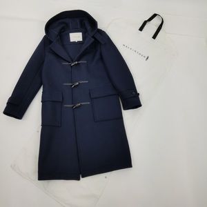 Mackintosh Dark Navy Wool Duffle Coat Full Length